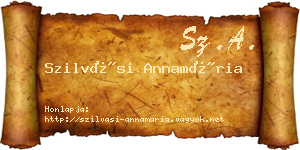 Szilvási Annamária névjegykártya