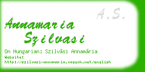 annamaria szilvasi business card