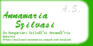 annamaria szilvasi business card